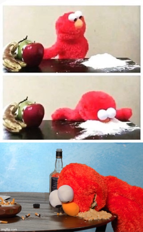 Elmo cocaine and aftermath Blank Meme Template