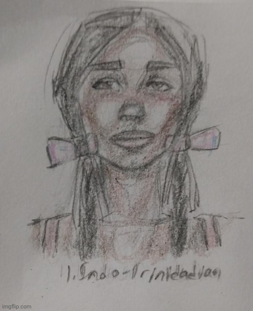 Indo-Trinidadian Girl | image tagged in drawings,color,trinidadian,girl,sketch | made w/ Imgflip meme maker