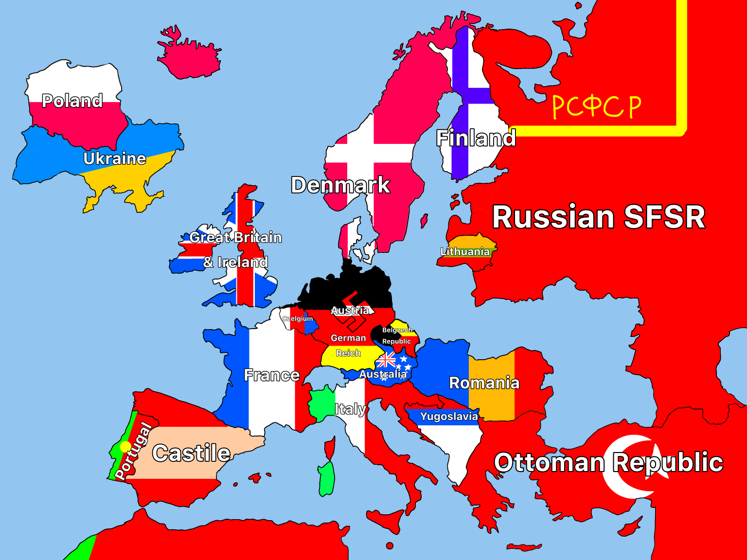 High Quality A map of Europe. Blank Meme Template