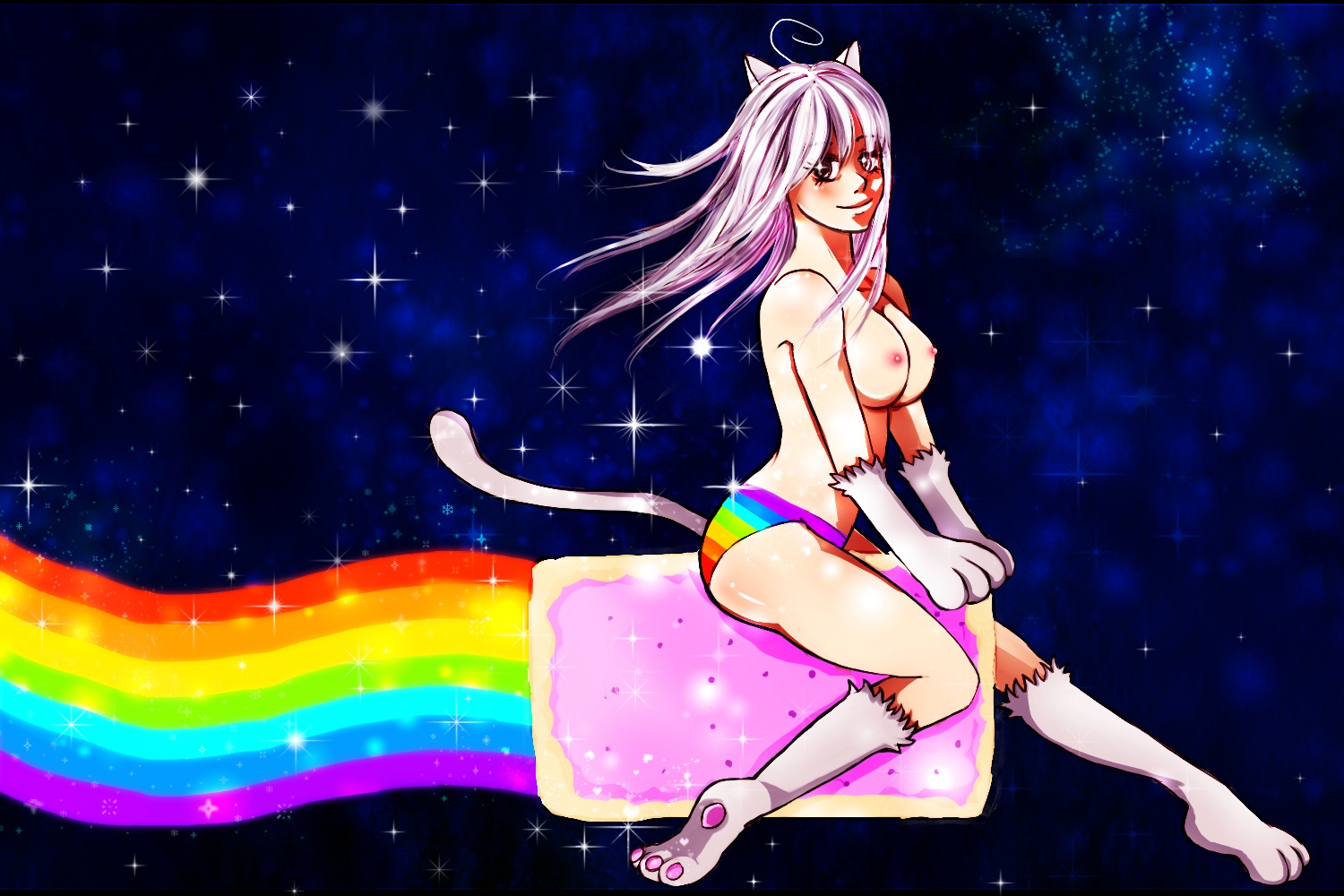 High Quality Nyan cat girl Blank Meme Template