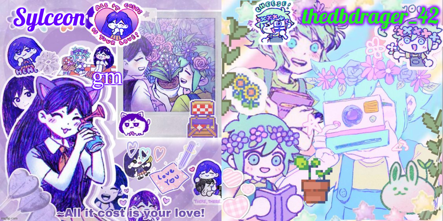 sylc and drager omori temp | gm | image tagged in sylc and drager omori temp | made w/ Imgflip meme maker