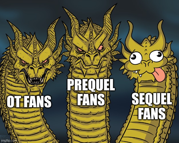 King Ghidorah | OT FANS PREQUEL FANS SEQUEL FANS | image tagged in king ghidorah | made w/ Imgflip meme maker