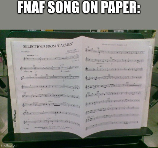 FNAF SONG ON PAPER: | made w/ Imgflip meme maker