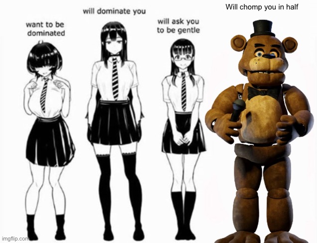 Movie meme | Will chomp you in half | image tagged in domination stats,fnaf,fnaf movie,movie | made w/ Imgflip meme maker