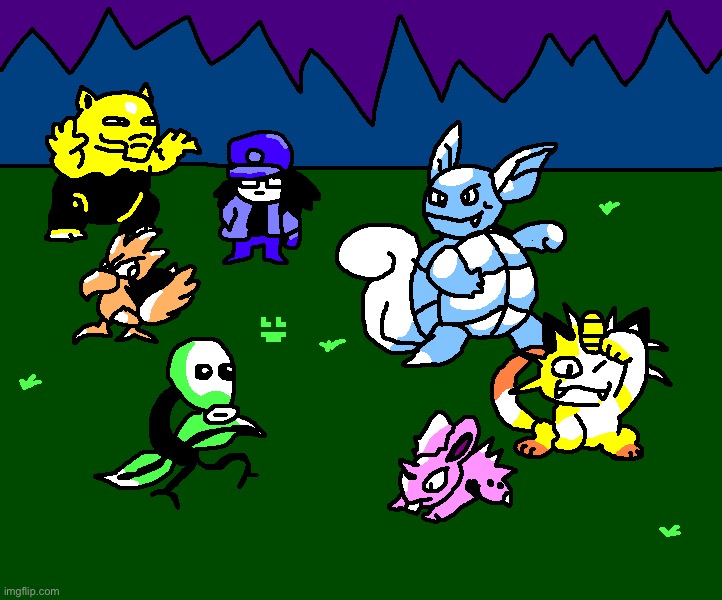 Gen 1 team | image tagged in drawing,pokemon | made w/ Imgflip meme maker
