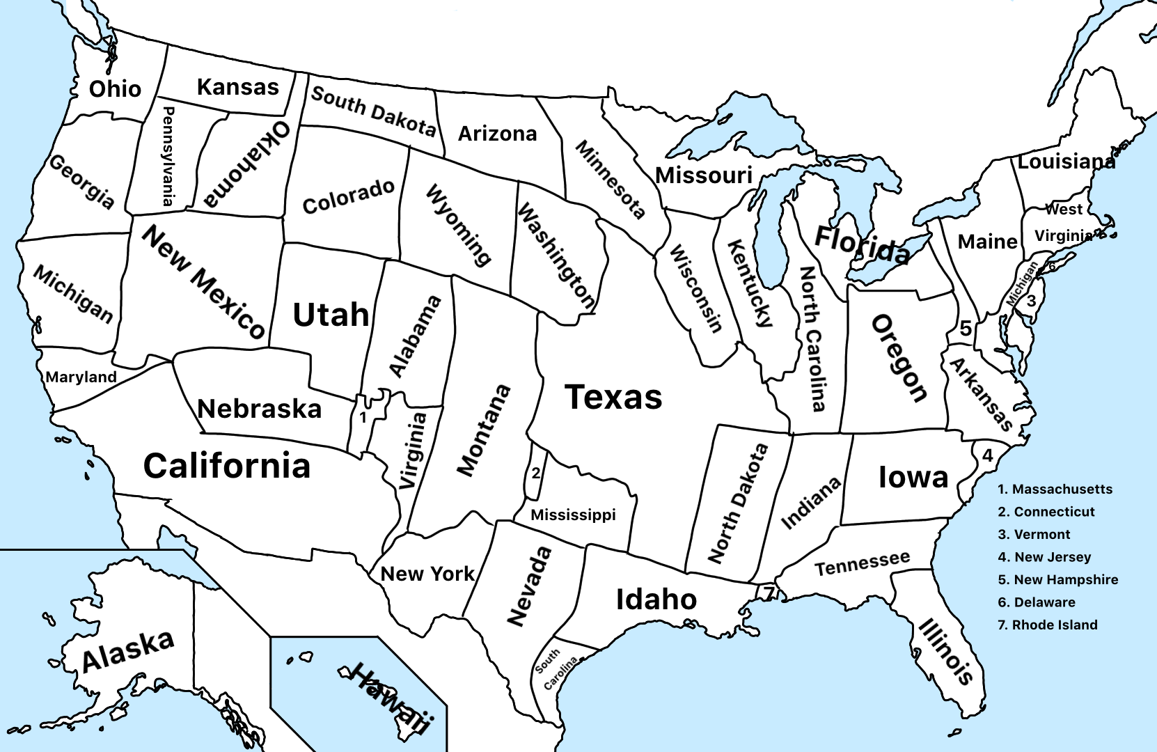 High Quality Map of the United States. Blank Meme Template