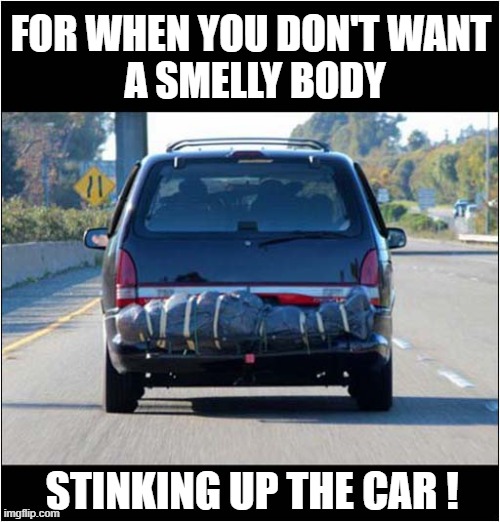 Body Disposal ! | FOR WHEN YOU DON'T WANT
 A SMELLY BODY; STINKING UP THE CAR ! | image tagged in body disposal,smelly,car,dark humour | made w/ Imgflip meme maker