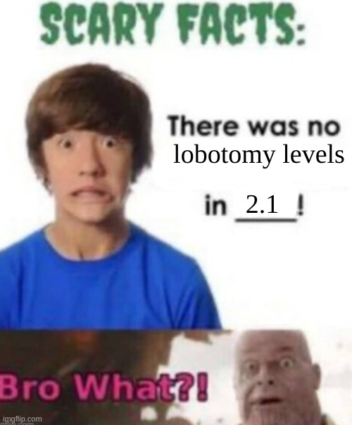 #GD | lobotomy levels; 2.1 | image tagged in scary facts | made w/ Imgflip meme maker