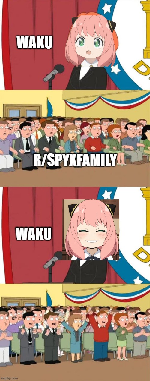 Lois Griffin Family Guy | WAKU; R/SPYXFAMILY; WAKU | image tagged in lois griffin family guy | made w/ Imgflip meme maker