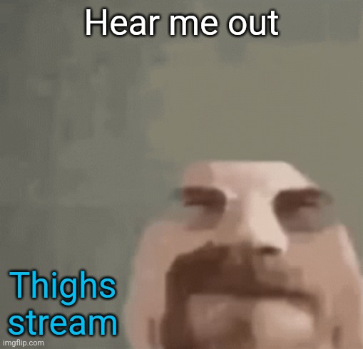 heisenburger | Hear me out; Thighs stream | image tagged in heisenburger | made w/ Imgflip meme maker