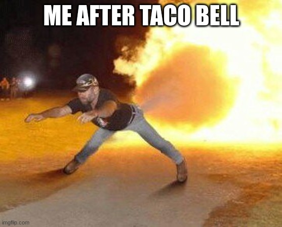 Taco Bell Strikes Again  | ME AFTER TACO BELL | image tagged in taco bell strikes again | made w/ Imgflip meme maker
