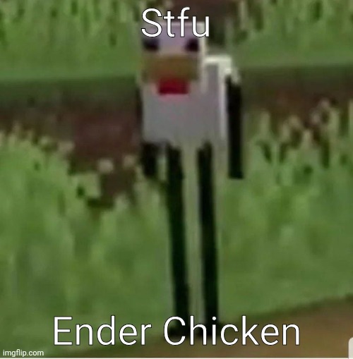 Cursed Minecraft chicken | Stfu; Ender Chicken | image tagged in cursed minecraft chicken | made w/ Imgflip meme maker