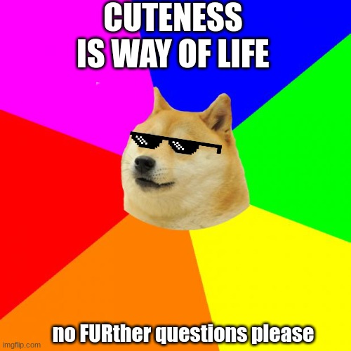 some advice (pls read) | CUTENESS IS WAY OF LIFE; no FURther questions please | image tagged in memes,advice doge | made w/ Imgflip meme maker