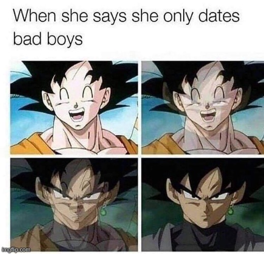 someones been a bad bad boy | image tagged in animeme,goku black | made w/ Imgflip meme maker