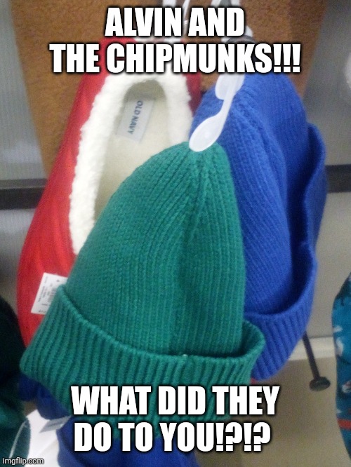 2 Beanies and Slippers | ALVIN AND THE CHIPMUNKS!!! WHAT DID THEY DO TO YOU!?!? | image tagged in 2 beanies and slippers | made w/ Imgflip meme maker