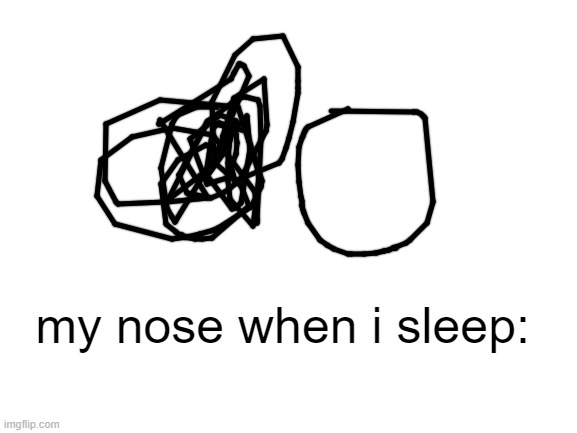 Blank White Template | my nose when i sleep: | image tagged in blank white template | made w/ Imgflip meme maker