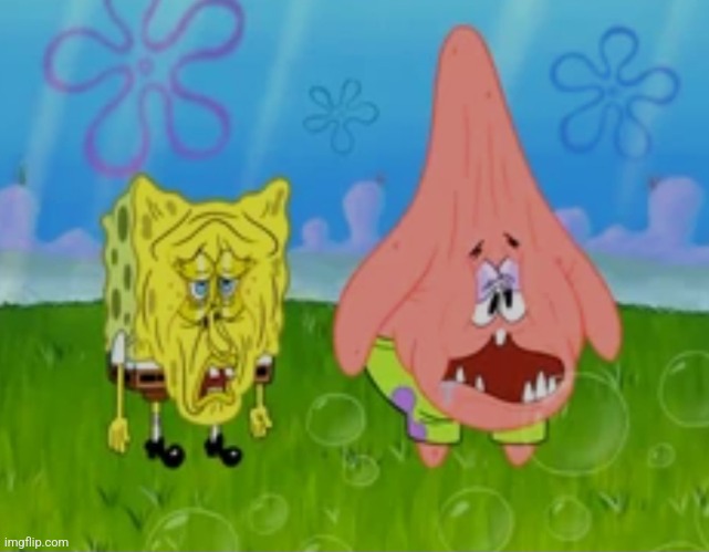 PLASTIC SURGERY GONE WRONG | image tagged in spongebob and patrick face freeze,memes,spongebob,patrick,plastic surgery,gone wrong | made w/ Imgflip meme maker