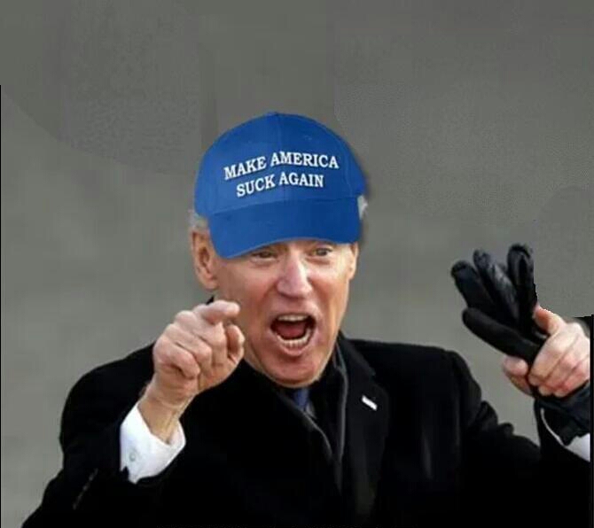 Blue Hat Joe Biden Sucks Blank Meme Template