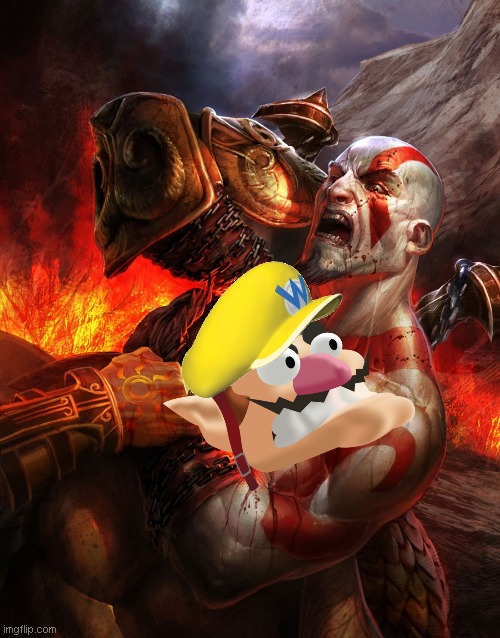 wario dies after trying to fight kratos | image tagged in wario dies,kratos,god of war | made w/ Imgflip meme maker