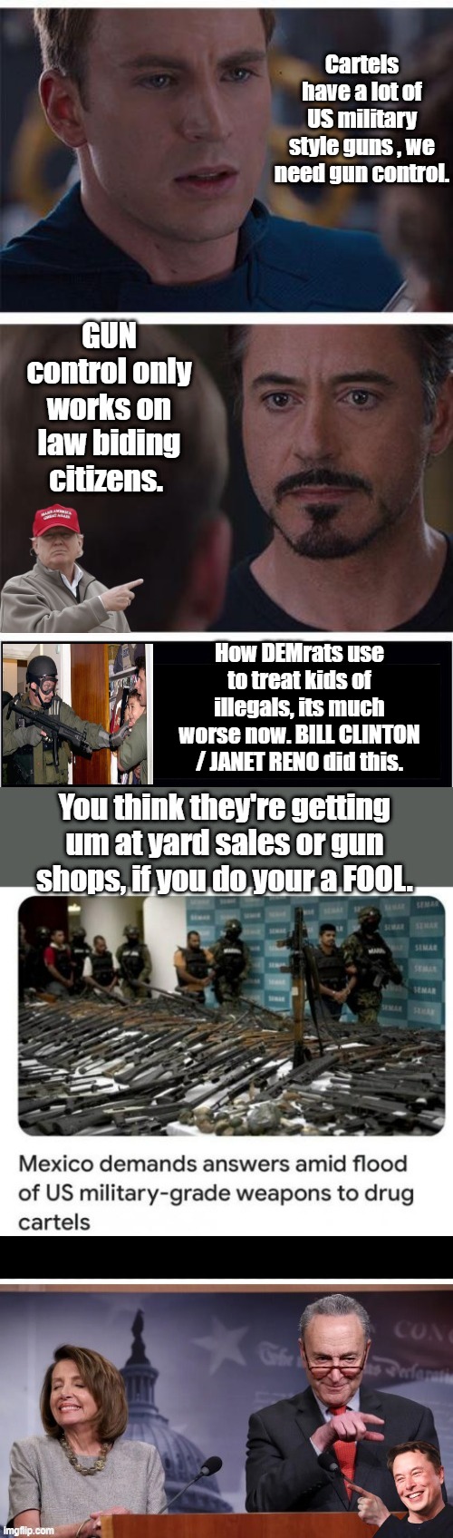 Americas corrupt gov. takes its orders from NWO not US citizens.  NATO is the NWO military not Americas. | How DEMrats use to treat kids of illegals, its much worse now. BILL CLINTON / JANET RENO did this. | image tagged in democrats,traitors,government corruption,nwo,control | made w/ Imgflip meme maker