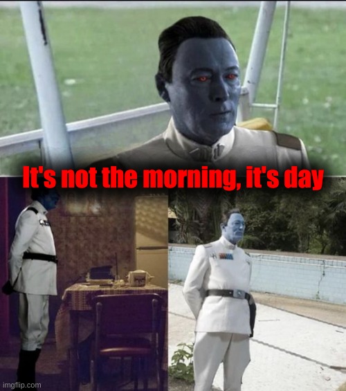 Sad Thrawn | It's not the morning, it's day | image tagged in sad thrawn | made w/ Imgflip meme maker