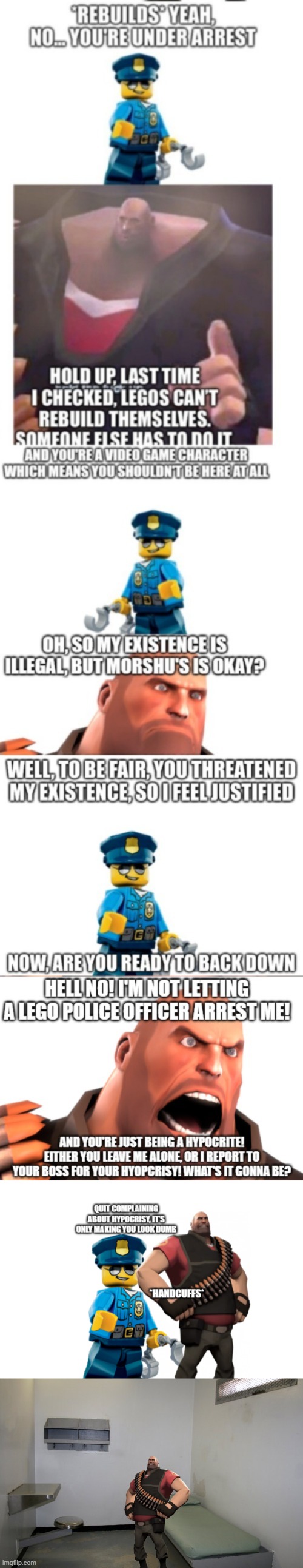 Again, you threatened Lego Cop's existance first | made w/ Imgflip meme maker