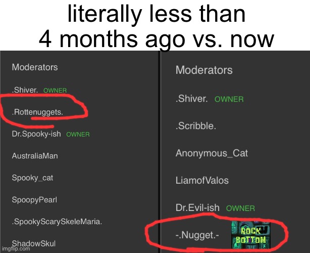 trust me i’ll be more active once there’s like some sort of school vacation or something | literally less than 4 months ago vs. now | made w/ Imgflip meme maker