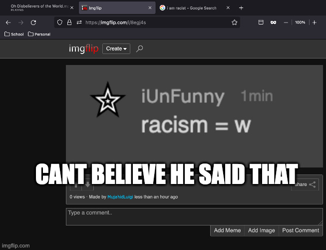 CANT BELIEVE HE SAID THAT | made w/ Imgflip meme maker