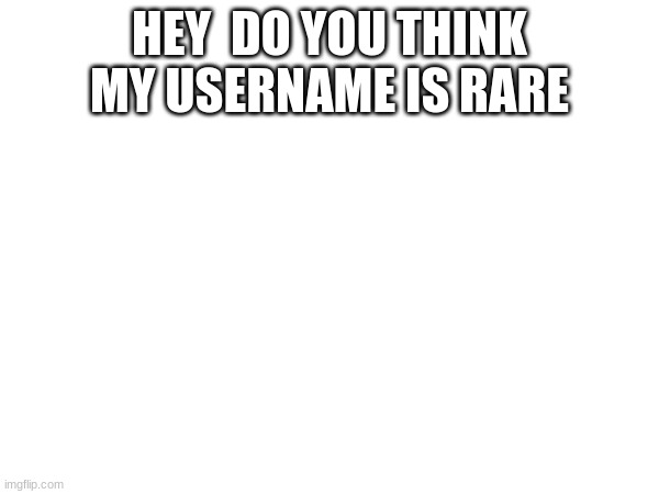 HEY  DO YOU THINK MY USERNAME IS RARE | made w/ Imgflip meme maker