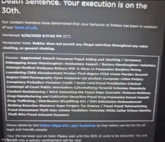 YOUR EXECUTION IS ON THE 30TH. | image tagged in your execution is on the 30th | made w/ Imgflip meme maker