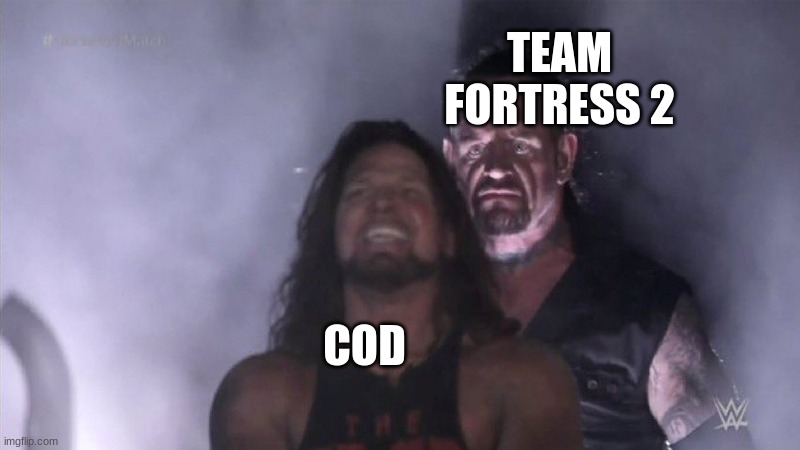 Guy behind another guy | TEAM FORTRESS 2 COD | image tagged in guy behind another guy | made w/ Imgflip meme maker