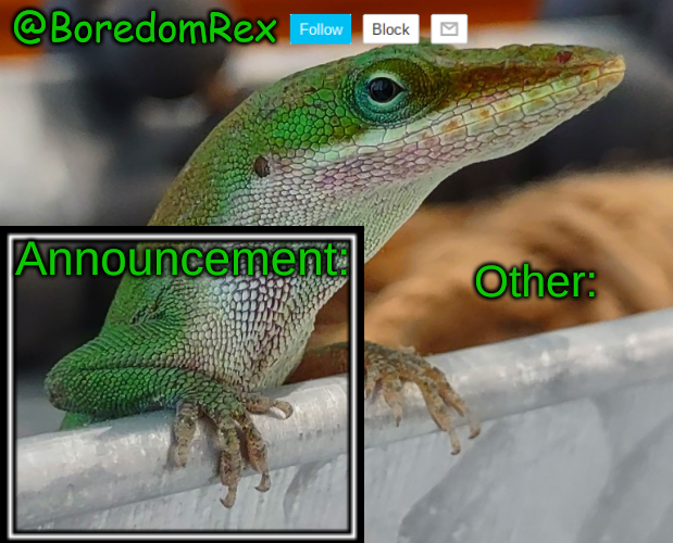 BoredomRex announcement template new Blank Meme Template