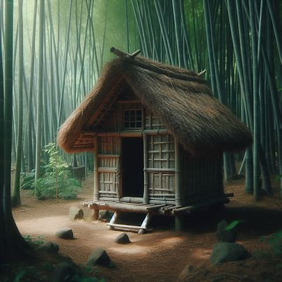 Hut in bamboo grove Blank Meme Template