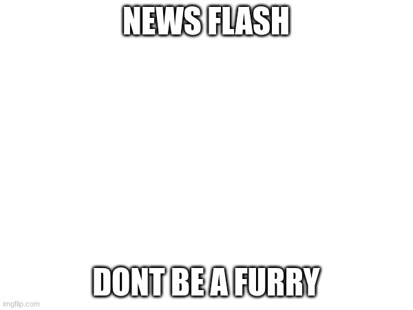 NEWS FLASH DONT BE A FURRY | made w/ Imgflip meme maker