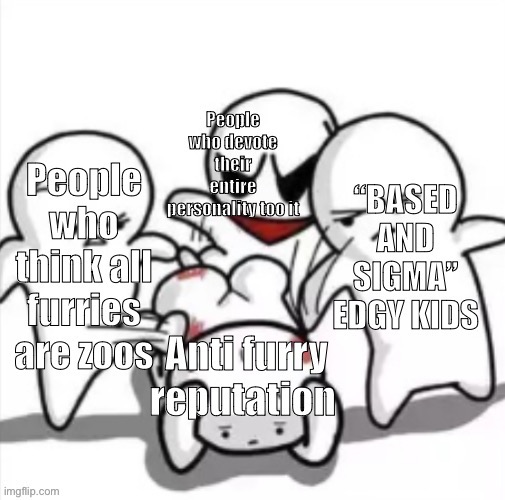 I’m anti furry and that side is clowns | image tagged in anti furry,sigma,edgy kids | made w/ Imgflip meme maker