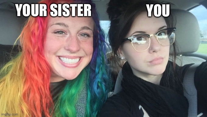 My Sister And I Are Polar Opposites | YOUR SISTER YOU | image tagged in my sister and i are polar opposites | made w/ Imgflip meme maker