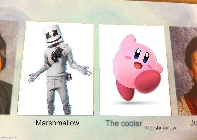 Seriously, Fortnite and marshmallow are dead | Marshmallow; Marshmallow | image tagged in daniel the cooler daniel blank,kirby,marshmallow | made w/ Imgflip meme maker