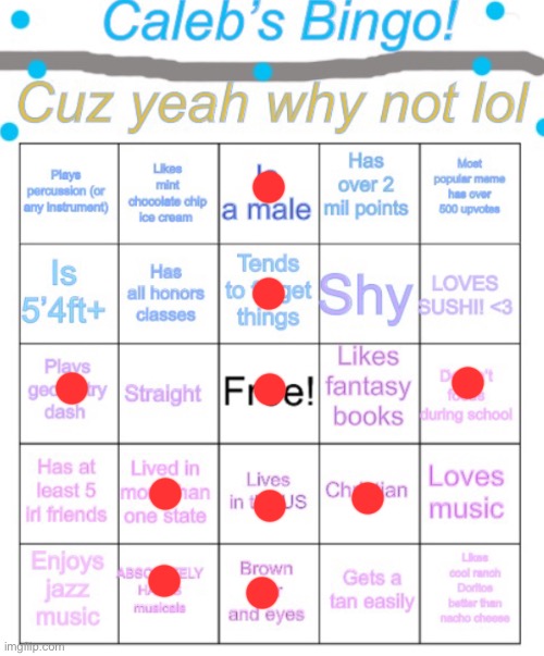 Caleb’s bingo | image tagged in caleb s bingo | made w/ Imgflip meme maker