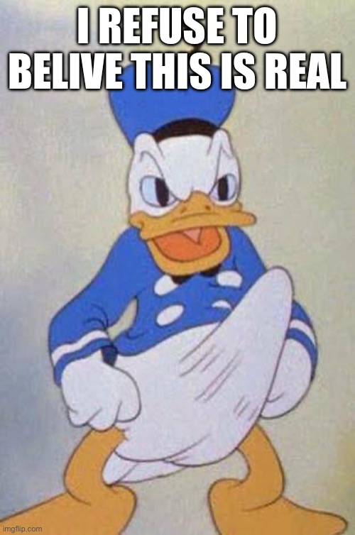 Horny Donald Duck | I REFUSE TO BELIVE THIS IS REAL | image tagged in horny donald duck | made w/ Imgflip meme maker