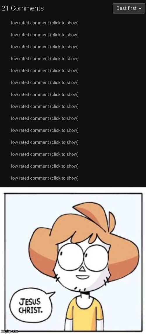 Most amount of low rated comments I've ever seen | made w/ Imgflip meme maker