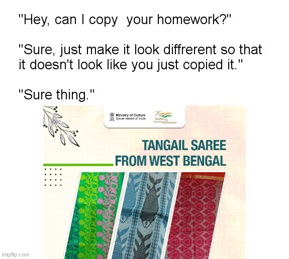 Even the Hilsha fish in Tangail Saree is not found in India | image tagged in hey can i copy your homework | made w/ Imgflip meme maker