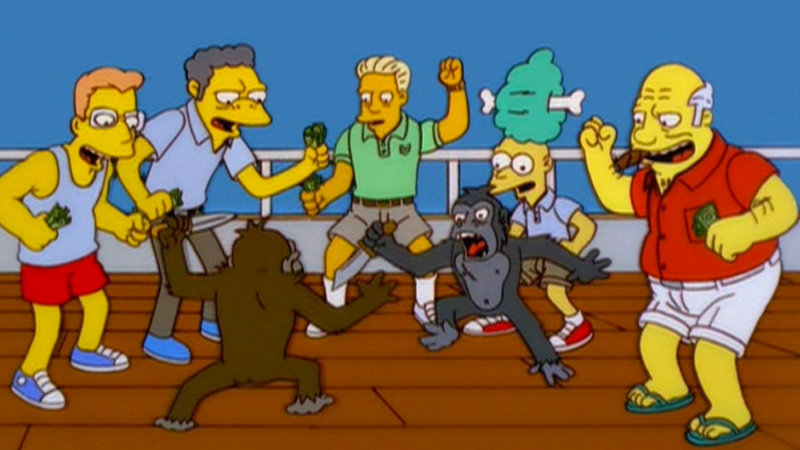High Quality Simpsons ape fight Blank Meme Template