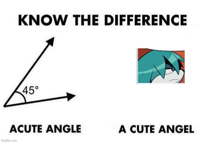 Acute Angle, A Cute Angel | image tagged in acute angle a cute angel | made w/ Imgflip meme maker