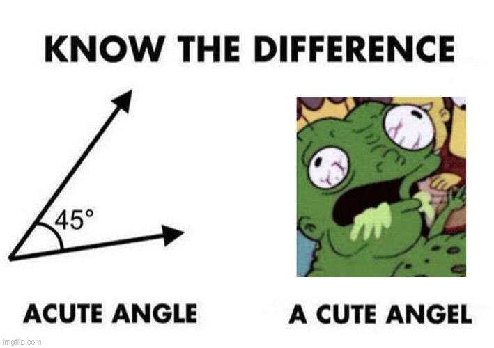 Acute Angle, A Cute Angel | image tagged in acute angle a cute angel | made w/ Imgflip meme maker