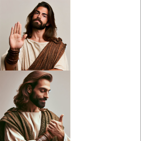 High Quality Jesus Hotline Bling Blank Meme Template