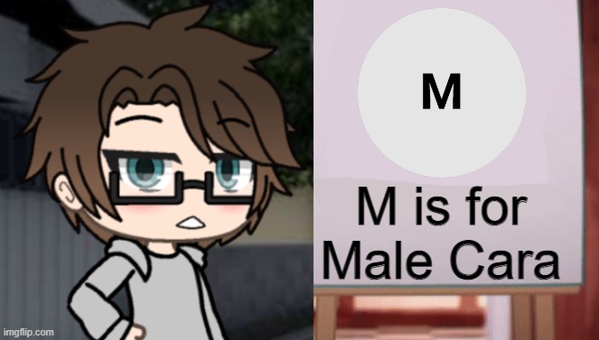Male Cara is the only abbreviation to the M letter (Or MC) | M is for Male Cara | image tagged in pop up school 2,pus2,x is for x,male cara,mc | made w/ Imgflip meme maker