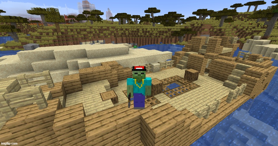 I found a shipwreck out of water :D | image tagged in minecraft | made w/ Imgflip meme maker