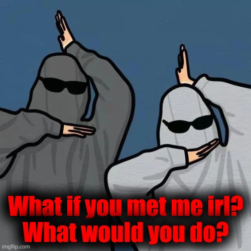 What if you met me irl?
What would you do? | made w/ Imgflip meme maker