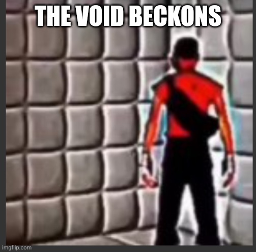 Scout goes insane | THE VOID BECKONS | image tagged in scout goes insane | made w/ Imgflip meme maker