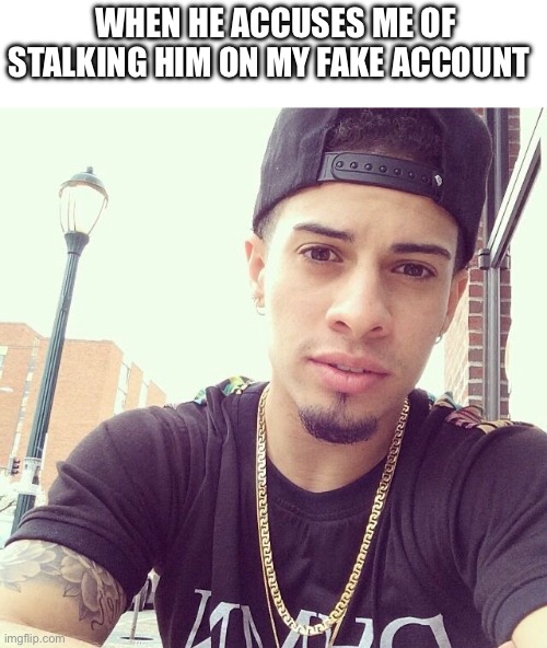 austin mcbroom ?? | WHEN HE ACCUSES ME OF STALKING HIM ON MY FAKE ACCOUNT | image tagged in austin mcbroom | made w/ Imgflip meme maker